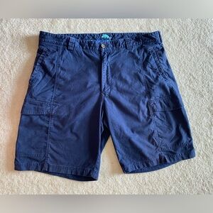 Tommy Bahama Cargo Shorts Mens 40 Navy Blue Cotton Tencel Relax Weekend